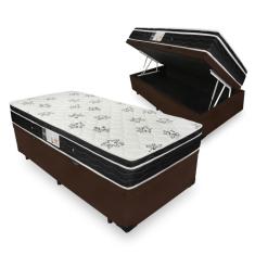 Cama Box Com Baú Solteiro + Colchão De Molas - Ortobom - Physical Nanolastic 88x188x65cm