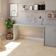 Mesa Reta Corp 25mm 120 cm Bramov Móveis Cinza Cristal