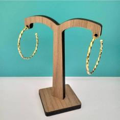 Brinco Argola Torcida Banhada A Ouro