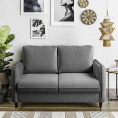 Sofá Orquídea 2 Lugares em Veludo CabeCasa MadeiraMadeira Cinza