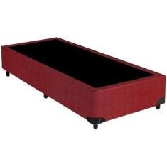 Base Box Solteirão King Blindado Suede Vermelho 203x96x40xm