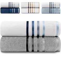 Jogo de Toalhas Banhão Gigante 2 Peças Fios Penteados Lumina Karsten - Emcompre