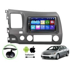 Central Multimidia Honda Civic 07 a 11 Com Moldura e Camera - Knup