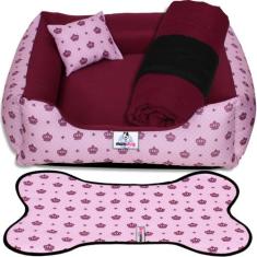Cama Caminha Pet Cachorro Gato Kit 04 Peças Lavável Tamanho M - CAZZA 