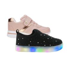 Sapato Led Infantil Menina Tenis - KIT 2 PARES Tam 24 ao 34 - sapatinh
