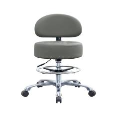 Banqueta com rodinhas ajustável em altura com suporte para as costas – Banqueta de cozinha com rodas para uso pesado com costas para salão, spa, massagem, tatuagem, esteticista – Banqueta extragrossa