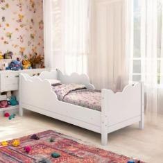 Cama Juvenil em Nuvem Cristal Branca com Colchão - VitaMov