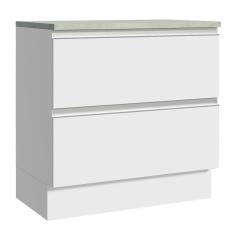 Balcão Madesa Glamy 80 cm 2 Gavetas - Branco