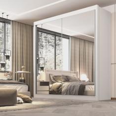 Guarda Roupa Casal mdf 2 Portas com Espelho 6 Gavetas California