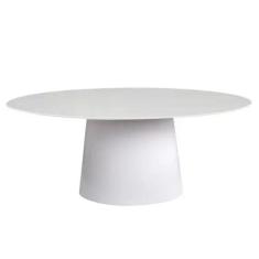 Mesa De Jantar Cone Oval 120X80 Cm Laqueada Branco