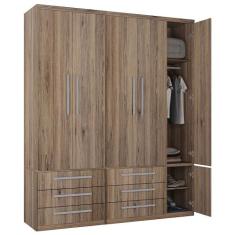 Guarda-Roupa 5 Portas 6 Gavetas Modular 1310 Ilan Castanho - Móveis Il