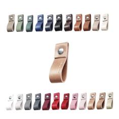 Kit com 12 Puxadores Dobi Parafuso para Móveis Armário Guarda Roupa Gaveta Porta Baús Caixas Bandeja Cesto Tábua - Cor Textura de Couro…