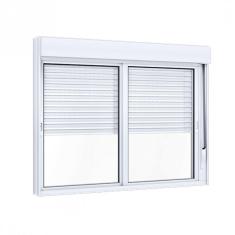 Janela de Alumínio Veneziana 120x150cm com Persiana Black Out Integrada Lucasa Alumínio Branco
