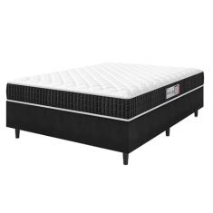 Cama Box Colchão Casal Espuma D33 New Millenium 138x188x57cm Preto/Branco Hellen - Suporta até 120kg por Pessoa