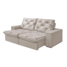 Sofá 5 Lugares Retrátil E Reclinável Martins M-176 Veludo Creme