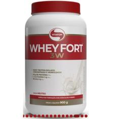 Whey Fort Whey Protein 3W Concentrado, Isolado e Hidrolisado Vitafor Pote 900g Sabores-Unissex