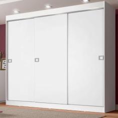 Guarda-Roupa Casal Madesa Napoli 3 Portas de Correr, Branco