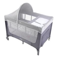 Berço Portátil 2 em 1 Infantil com Mosquiteiro Luck, Cinza Mescla - Voyage