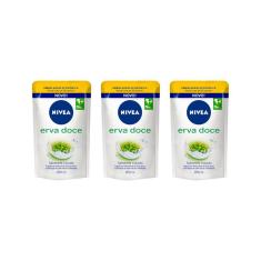 Sabonete Liquido Nivea Refil 200Ml Erva Doce - Kit C/3Un