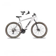 Bicicleta Aro 29 Ksw Xlt Alumínio 24v Câmbios Shimano Garfo Suspensão Pneu Faixa Bege Branco 21
