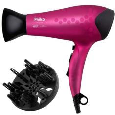 Secador De Cabelo Philco Profissional Ion Emborrachado 2200w Ar Quente