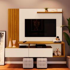 Painel Para Tv Até 65 Polegadas Kiara Casa 812 Nature Com Off White