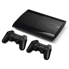 Sony Playstation 3 Super Slim 500gb 2 Controles + 3 Jogos Cor Charcoal Black