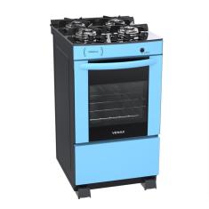 Fogao a Gas 4 Bocas Venax Delplus Vitreo BL Azul