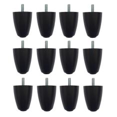 Kit Com 12 Pés Para Cama Box Baú P70 Rosca 5-16 Preto