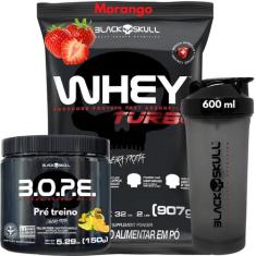 Whey Protein TURBO Concentrado + Pré-treino Bope + Coqueteleira 600ml 