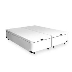 Cama Box Com Baú Branco Queen + Colchão De Molas Ensacadas - Ortobom -