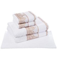 Jogo Toalha de Banho Gigante 5 Pçs Barroca Cavhome, Branco