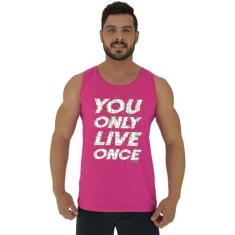 Regata Clássica Masculina MXD Conceito You Only Live Once, Rosa, M