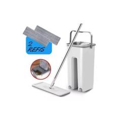 Rodo Flat Mop E Balde Lava E Seca Profissional Com 2 Refil - Clink, Ro