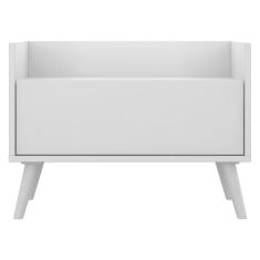 Mesa de Cabeceira 60 Cm com Pés Retrô Multimóveis Branca