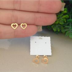 Brinco De Coração Em Ouro 18K