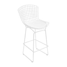 Banqueta Bertoia Branca D60 Assento Branco Cor Branco