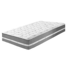 Cama Box Bege E Colchão Classic Preto Molas Ensacadas Solteiro