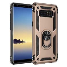 SORAKA Capa para Samsung Galaxy Note8 com suporte de anel capa protetora para Samsung Galaxy Note8 capa traseira de policarbonato rígido com placa de metal para suporte magnético de telefone carro