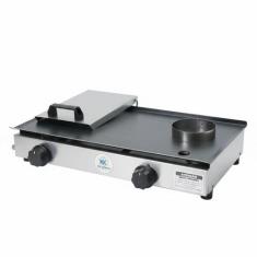 Chapa De Lanche Bifeteira Com Prensa 60x30 Inox A Gás 2 Bocas Prat - P