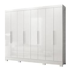 Guarda Roupas Casal 8 Portas 4 Gavetas Diplomata Moval Branco - MOVAL 