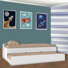 Cama Infantil com Cama Auxiliar Chiara Branco Brilho - Phoenix - Phoen