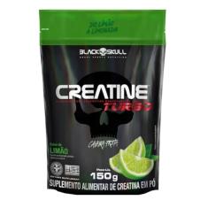 Creatine Turbo BlackSkull - Creatina Monohidratada em pó, com carboidrato para melhor absorção e performance (150g Refil, Limão)
