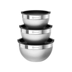 Conjunto De Bowls Tigelas De Inox Com Tampa Plástica - Electrolux