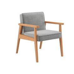 Poltrona Júlia Natural e Cinza