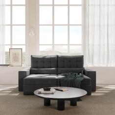 Sofá Retrátil e Reclinável 3 Lugares 220cm Embaúba Extra Cabecasa Madeiramadeira Cinza Diamante