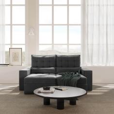 Sofá Retrátil e Reclinável 3 Lugares 210cm Embaúba Extra Cabecasa Madeiramadeira Cinza Diamante