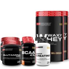 Kit 2x Waxy Whey 900g + 2x Power Creatina 100g + 2x Glutamina 300g + 2