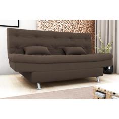 Sofá Cama Salomé Veludo Marrom E426 - Matrix - LM DECOR