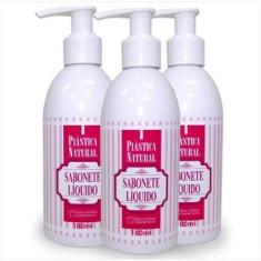 Sabonete Liquido Plastica Natural 180Ml Com Colágeno Kit C/3, Kit, Nat